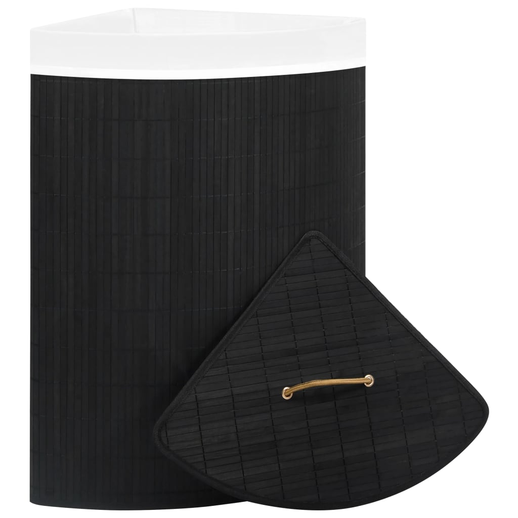 Vidaxl hoekwasmand 60 l Bamboo noir