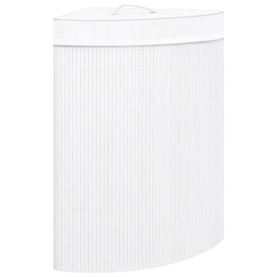 Vidaxl hoekwasmand 60 l Bamboo blanc