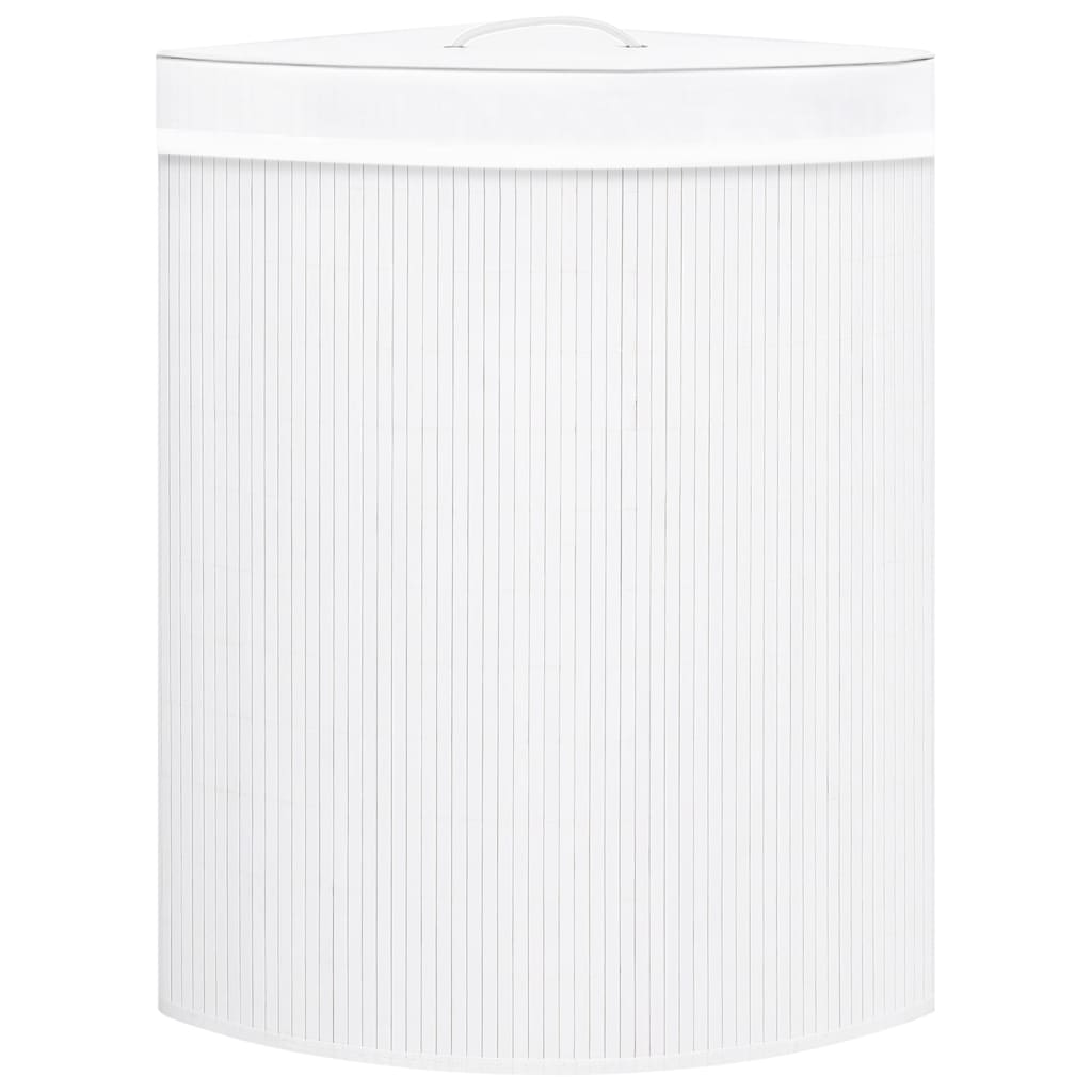 Vidaxl hoekwasmand 60 l Bamboo blanc