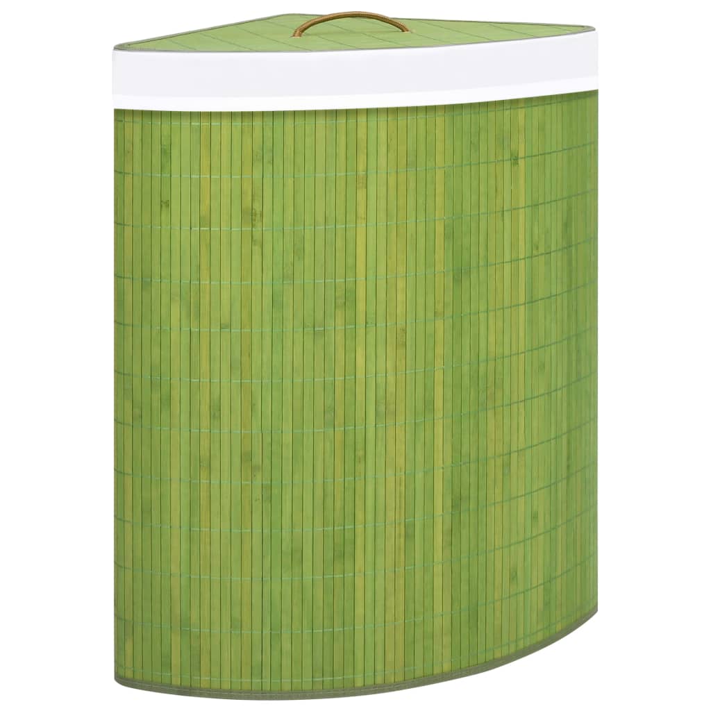 Vidaxl hoekwasmand 60 l vert bambou