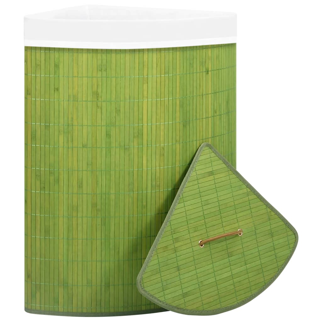 Vidaxl hoekwasmand 60 l vert bambou