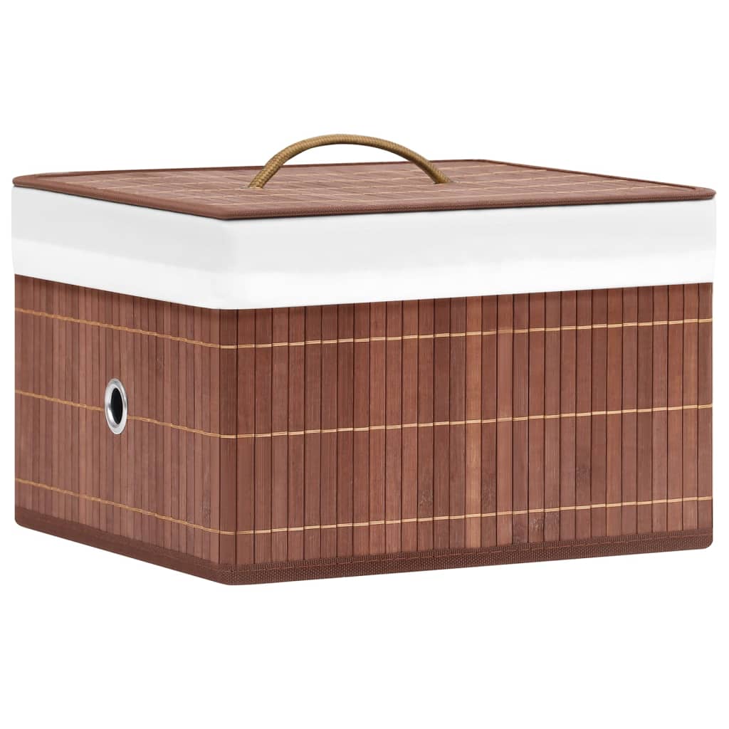 Boîtes de rangement vidaxl 4 pc en brun bambou