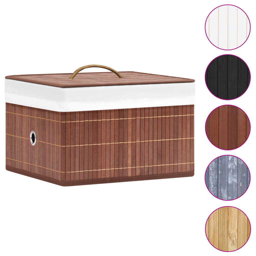 Boîtes de rangement vidaxl 4 pc en brun bambou