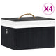 Boîtes de stockage vidaxl 4 pc Bamboo noir