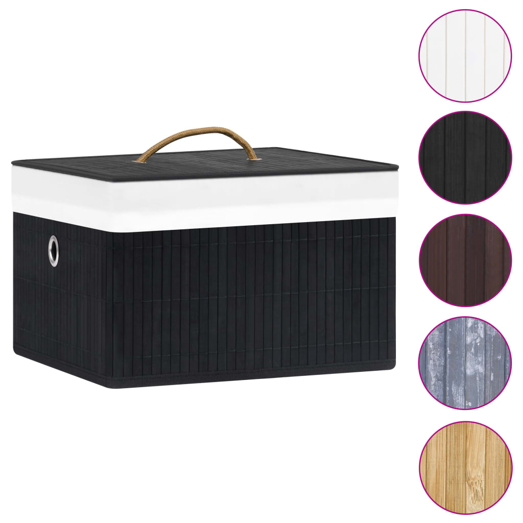 Boîtes de stockage vidaxl 4 pc Bamboo noir
