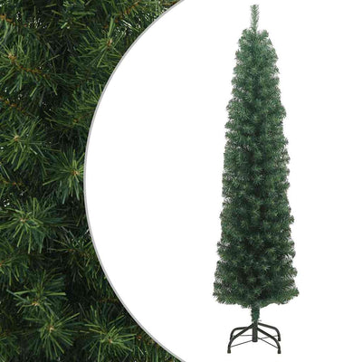 Vidaxl Kunstkerstboom avec un vert PVC étroit standard 210 cm