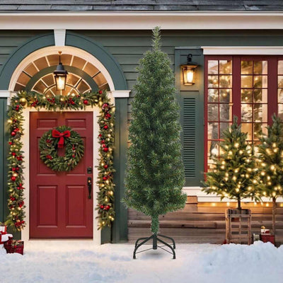 Vidaxl Kunstkerstboom avec un vert PVC étroit standard 210 cm