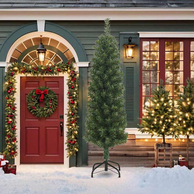 Vidaxl Kunstkerstboom avec un vert PVC étroit standard 210 cm