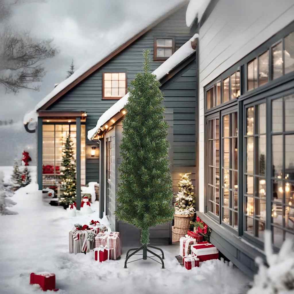 Vidaxx sapin de Noël artificiel avec standard étroit 240 cm PVC vert