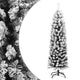 Vidaxl kunstkerstboom avec neige étroite 150 cm en PVC vert