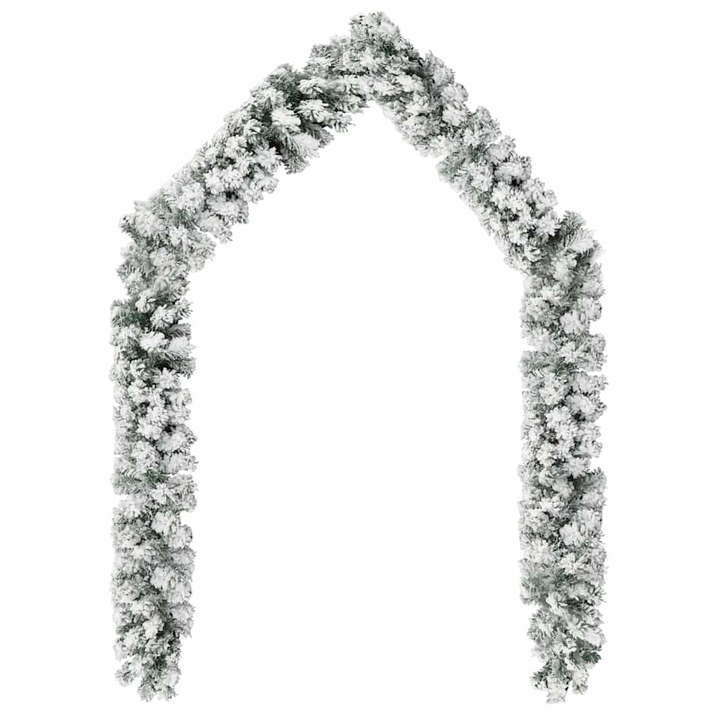 Vidaxl Garland de Noël avec neige 5 m PVC vert