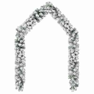 Vidaxl Garland de Noël avec neige 20 m PVC vert