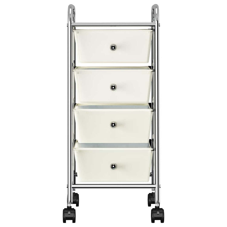 Chariot de rangement vidaxl avec 4 tiroirs en plastique mobile blanc