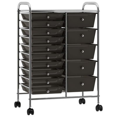 Chariot de rangement vidaxl avec 15 tiroirs mobile xxl plastique noir