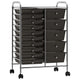 Chariot de rangement vidaxl avec 15 tiroirs mobile xxl plastique noir