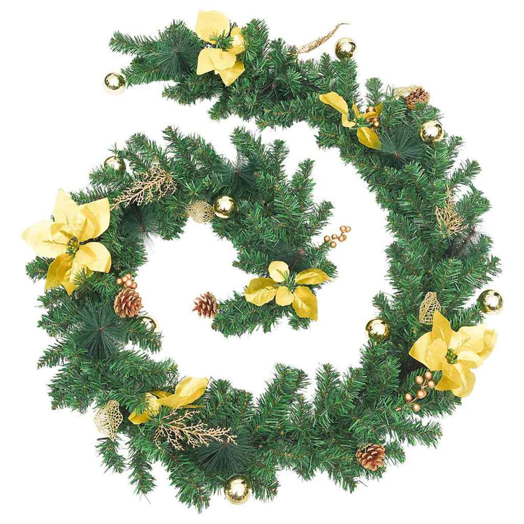 Vidaxl Garland de Noël avec lumières LED 2,7 m en PVC vert