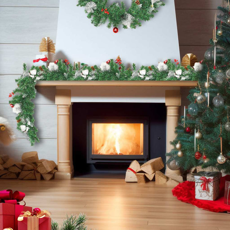 Vidaxl Garland de Noël avec lumières LED 2,7 m en PVC vert
