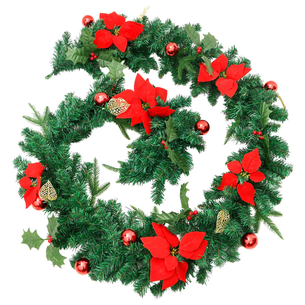 Vidaxl Garland de Noël avec lumières LED 2,7 m en PVC vert