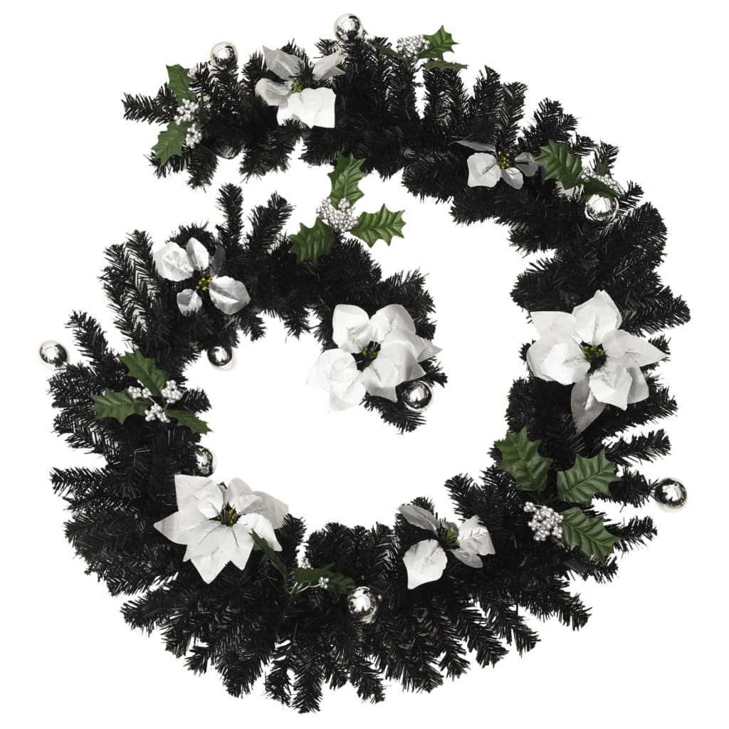 Vidaxl Garland de Noël avec lumières LED 2,7 m PVC noir