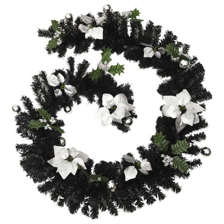 Vidaxl Garland de Noël avec lumières LED 2,7 m PVC noir