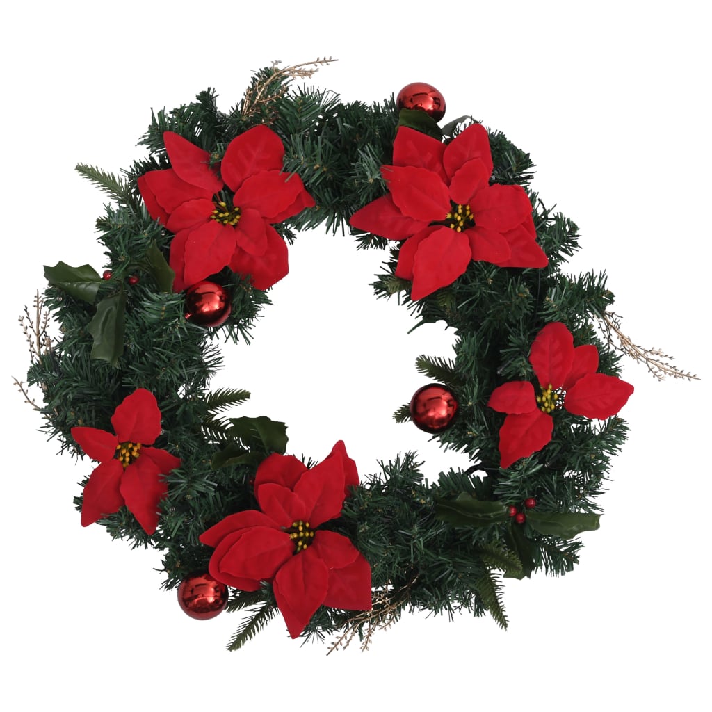 Vidaxl Couronne de Noël avec lumières LED 60 cm PVC vert