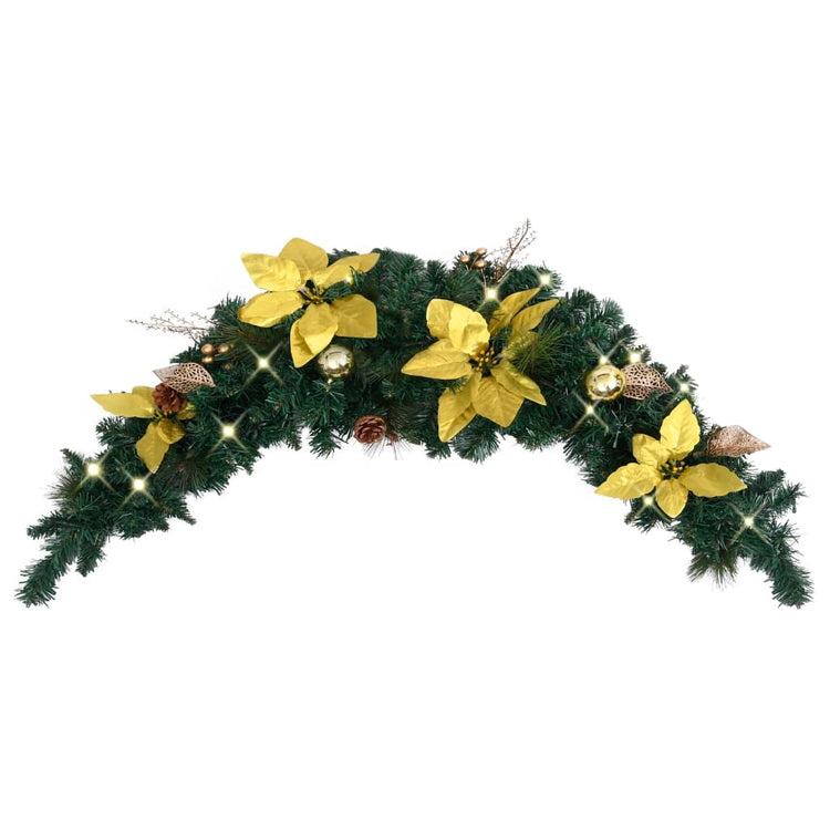 Arc de Noël Vidaxl avec lumières LED 90 cm en PVC vert