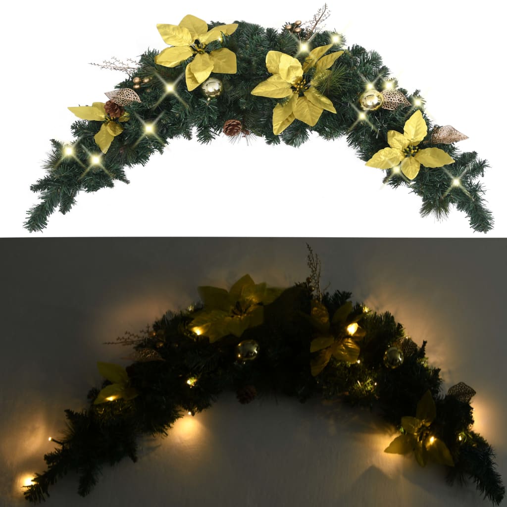 Arc de Noël Vidaxl avec lumières LED 90 cm en PVC vert