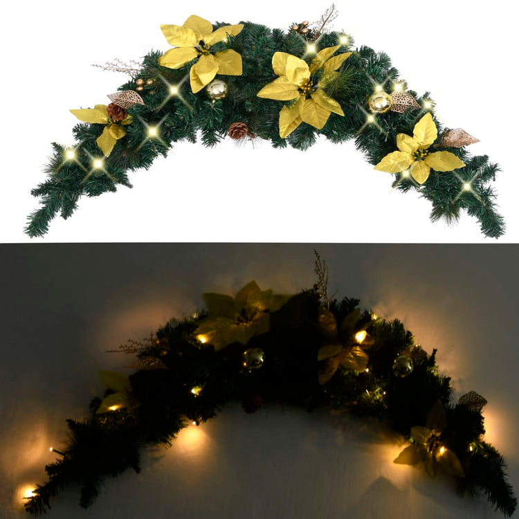 Arc de Noël Vidaxl avec lumières LED 90 cm en PVC vert