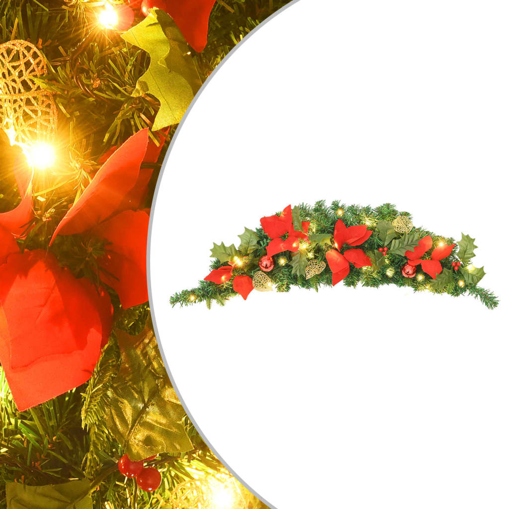 Arc de Noël Vidaxl avec lumières LED 90 cm en PVC vert