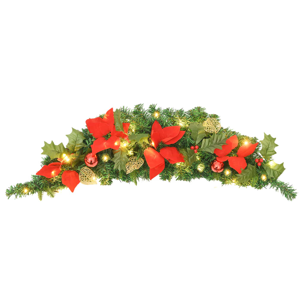 Arc de Noël Vidaxl avec lumières LED 90 cm en PVC vert