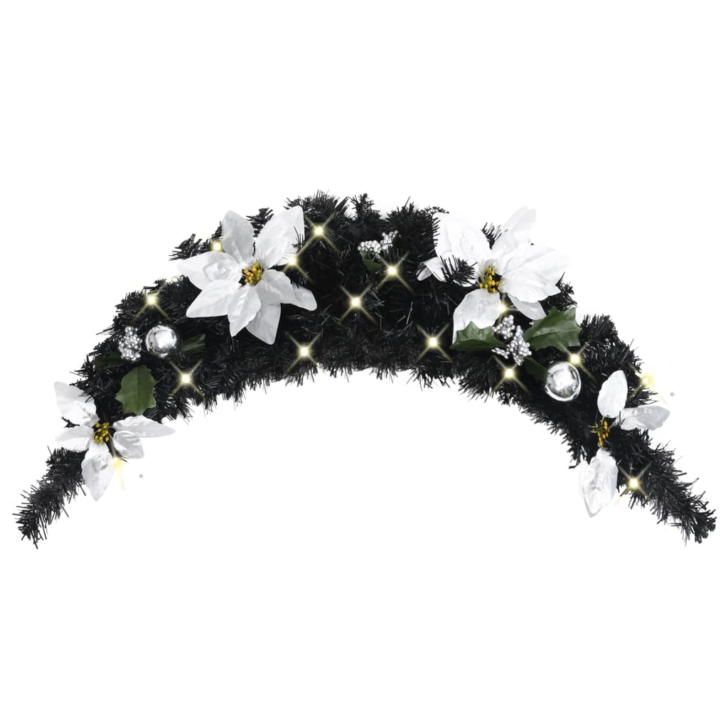 Arc de Noël Vidaxl avec lumières LED 90 cm PVC Black