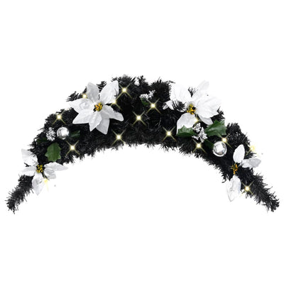 Arc de Noël Vidaxl avec lumières LED 90 cm PVC Black