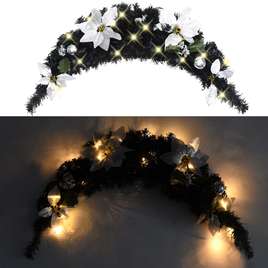 Arc de Noël Vidaxl avec lumières LED 90 cm PVC Black