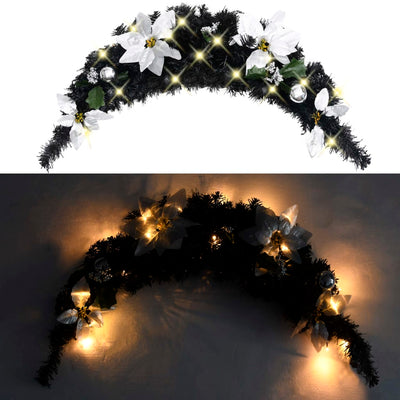 Arc de Noël Vidaxl avec lumières LED 90 cm PVC Black