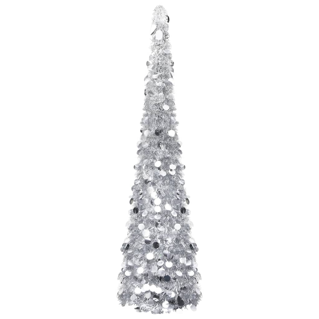 Vidaxl Kunstkerstboom pop-up 150 cm Pet Silver Colored