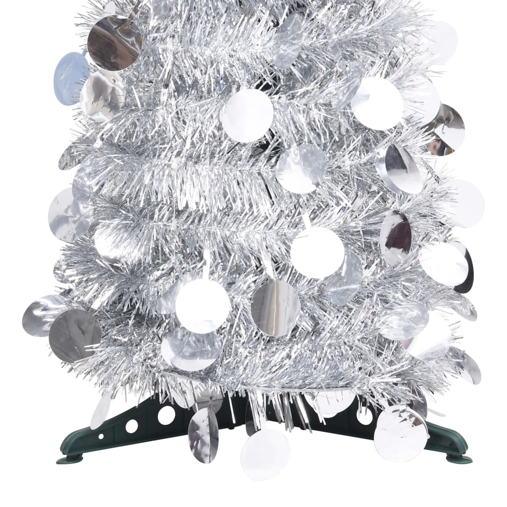 Vidaxl Kunstkerstboom pop-up 150 cm Pet Silver Colored