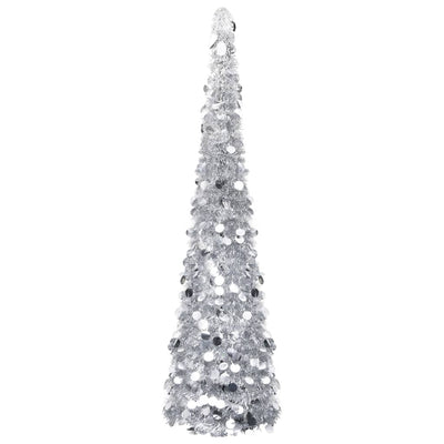 Vidaxl Kunstkerstboom pop-up 180 cm Pet Silver Colored