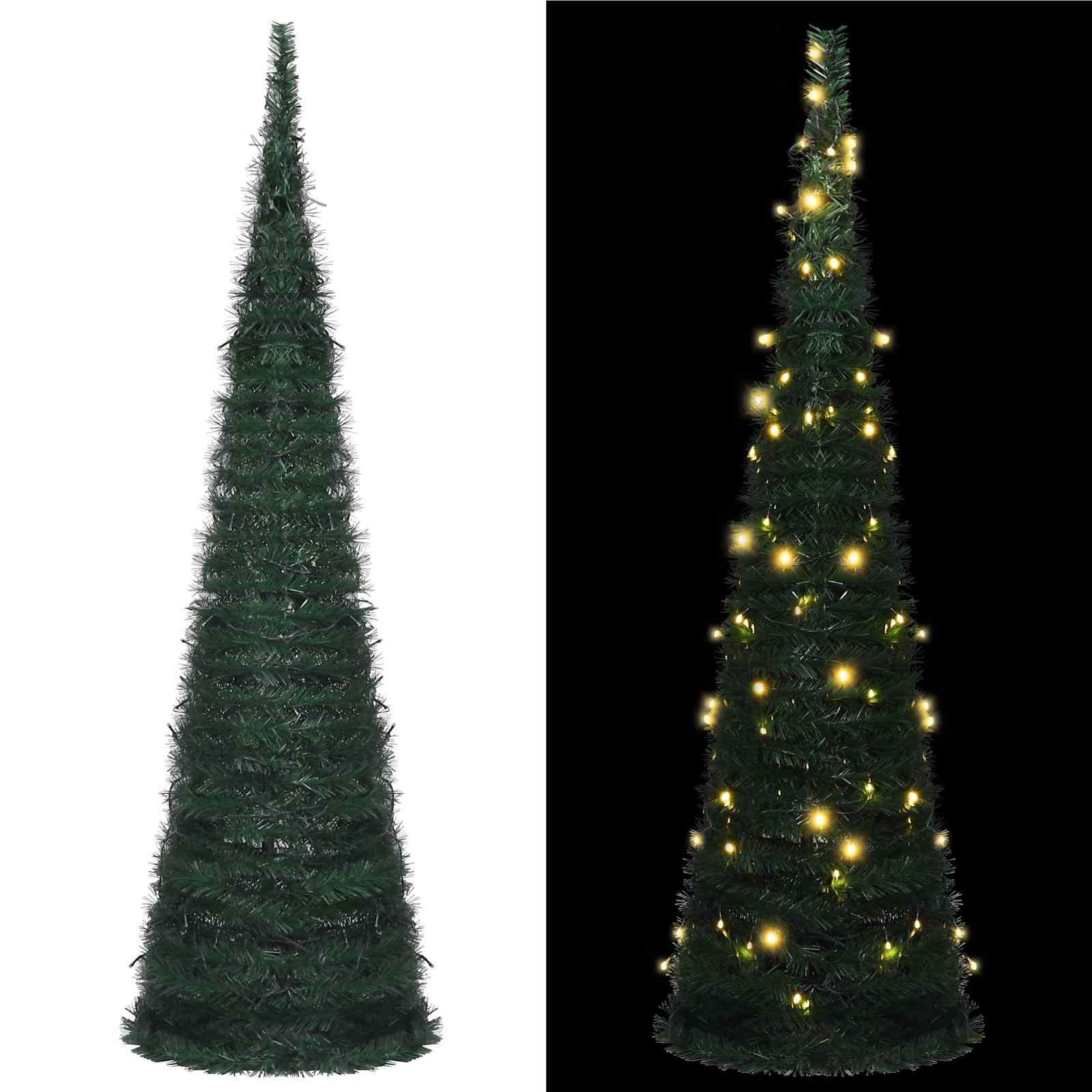 VidaXL Sapin de Noël avec guirlande lumineuse LED vert 150 x 150 cm PVC