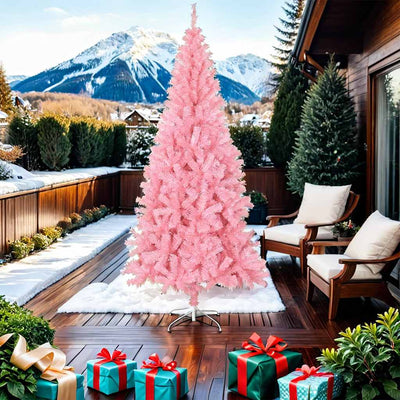 Vidaxl Kunstkerstboom avec un rose PVC standard de 210 cm