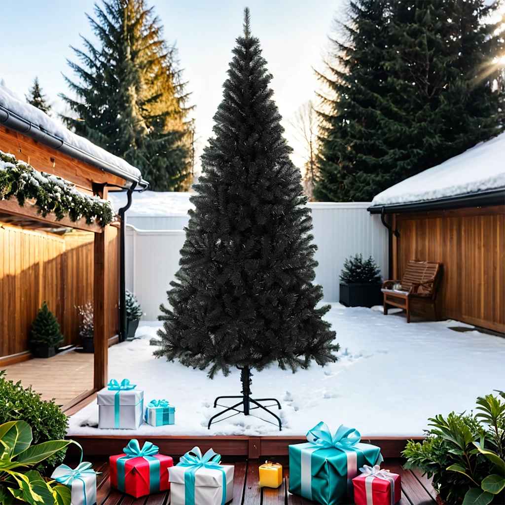 Vidaxl kunstkerstboom avec noire de PVC standard de 210 cm