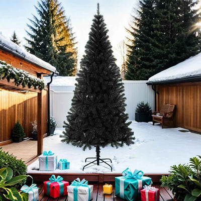 Vidaxl kunstkerstboom avec noire de PVC standard de 210 cm