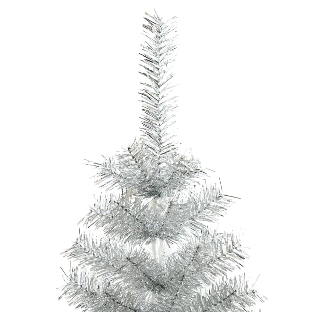 Vidaxl kunstkerstboom avec un capuchon standard de 150 cm en argent coloré