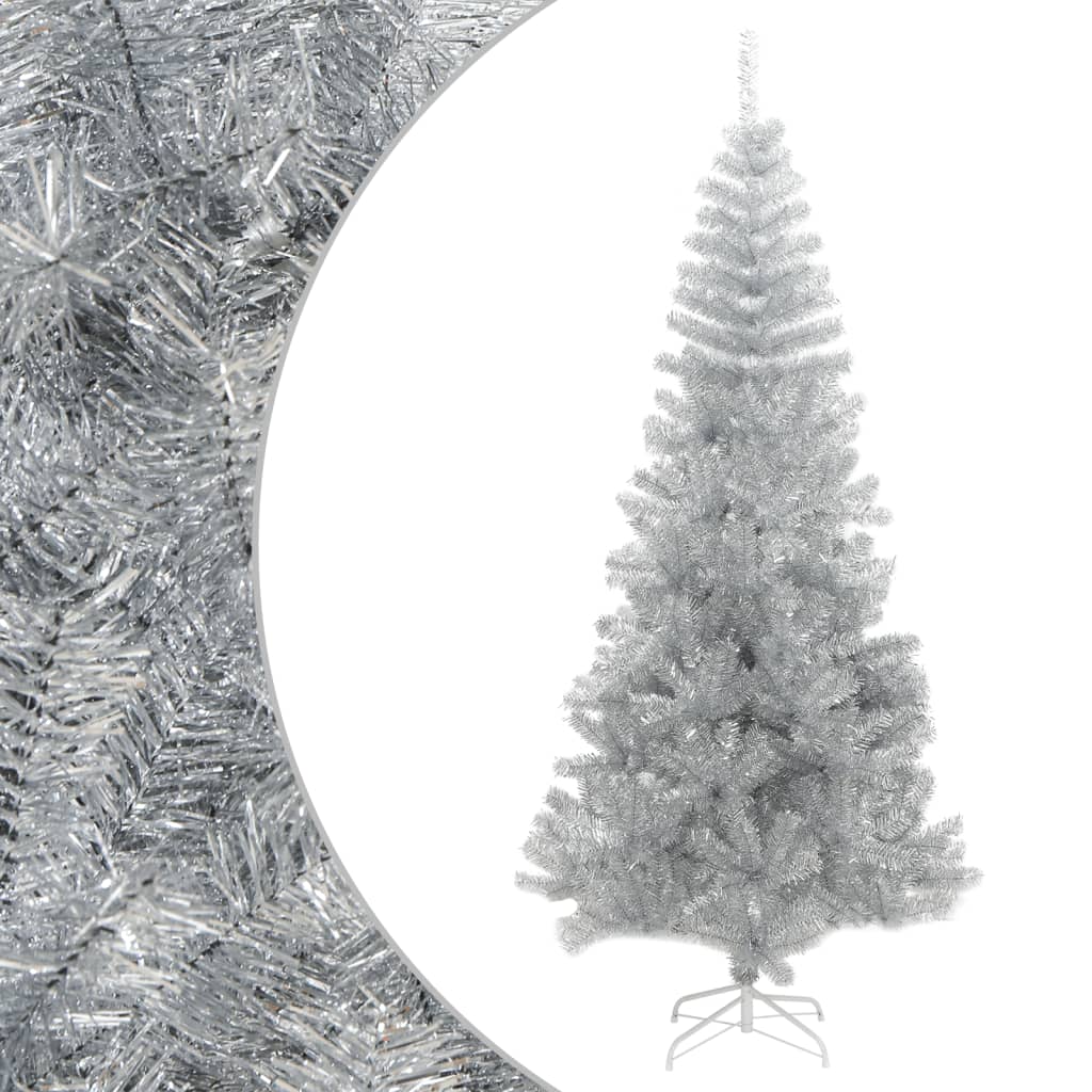 Vidaxl kunstkerstboom avec un capuchon standard de 210 cm en argent coloré