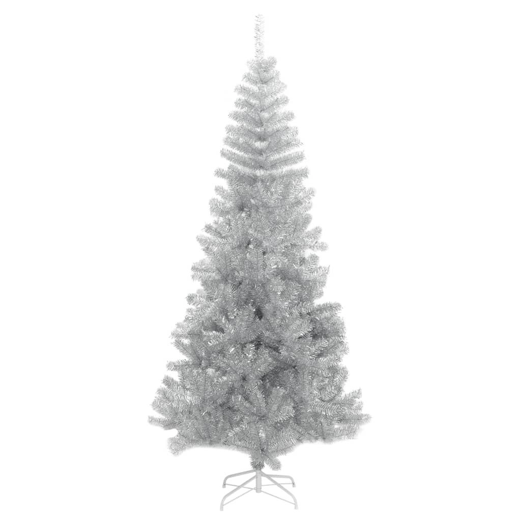 Vidaxl kunstkerstboom avec un capuchon standard de 210 cm en argent coloré