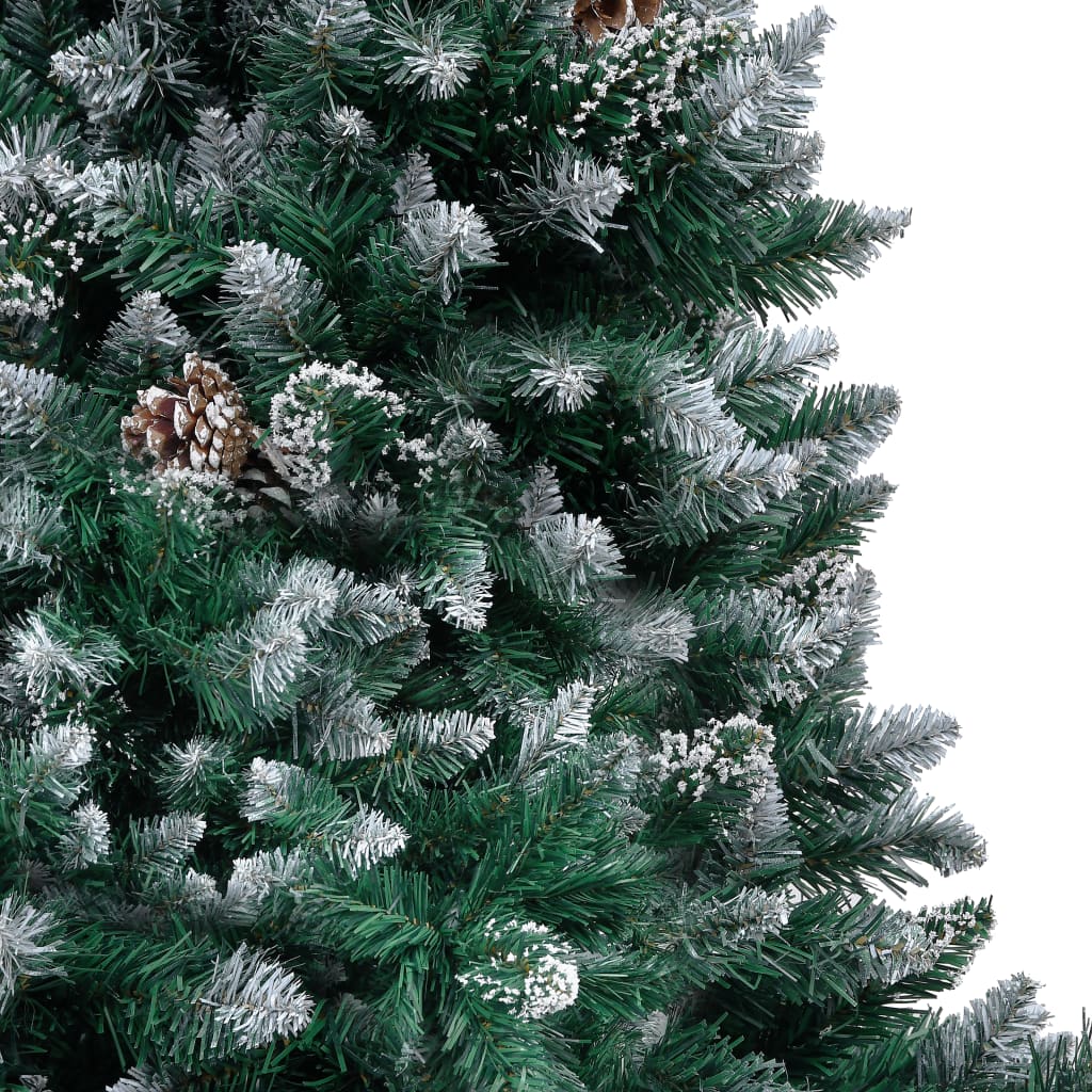 Vidaxl Kunstkerstboom avec des pignons et une neige blanche 180 cm