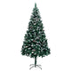 Vidaxl kunstkerstboom avec des pignons et une neige blanche 210 cm