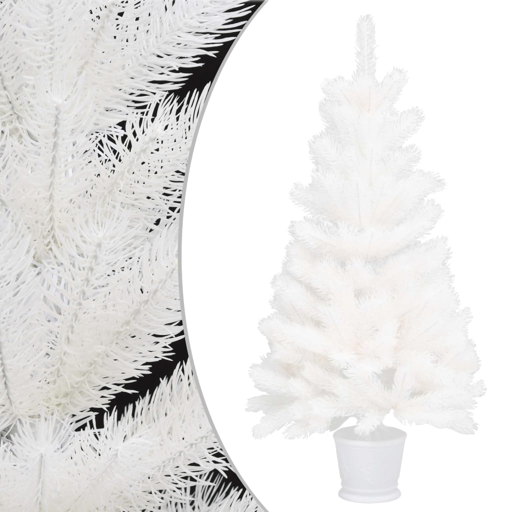 Vidaxl kunstkerstboom avec des aiguilles réalistes à 90 cm blancs