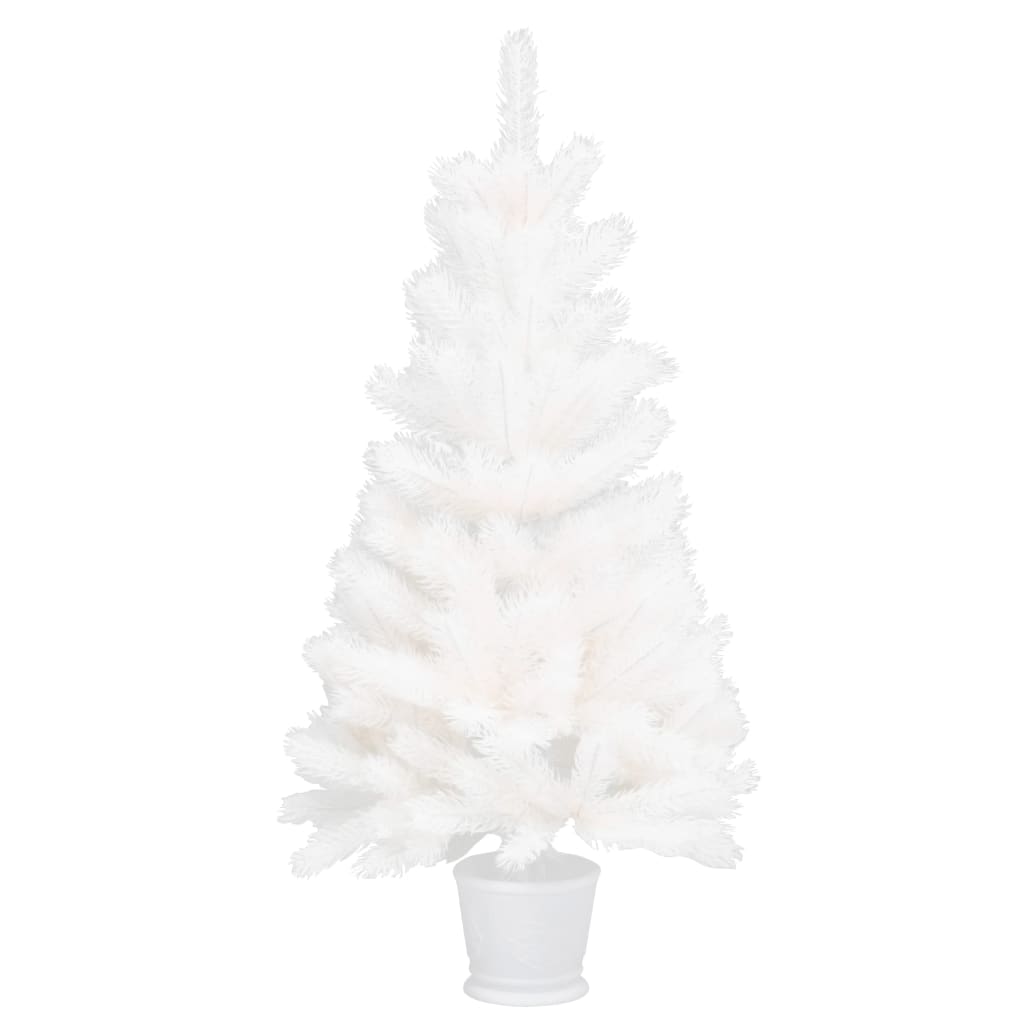 Vidaxl kunstkerstboom avec des aiguilles réalistes à 90 cm blancs