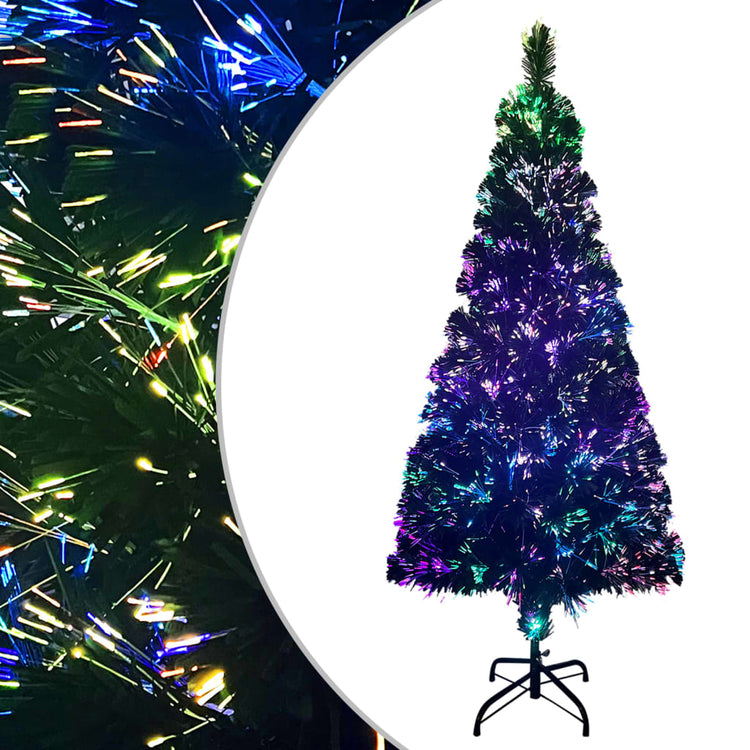 Vidaxl kunstkerstboom avec standard 210 cm à fibre optique vert