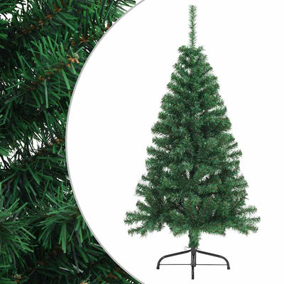 Vidaxl kunstkerstboom avec un demi-150 cm en PVC vert standard